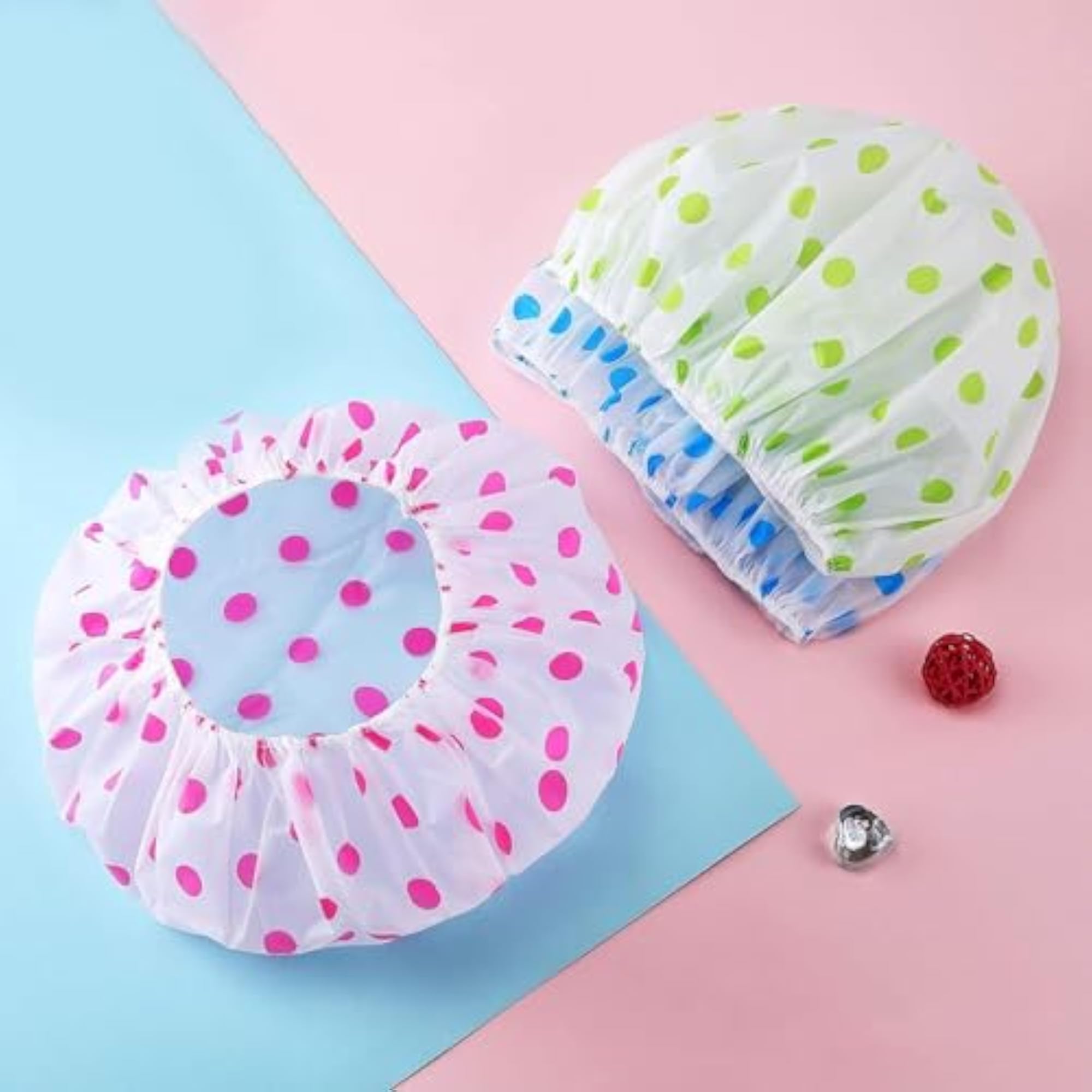 Reusable Waterproof Shower Cap for Women, Pack of 6