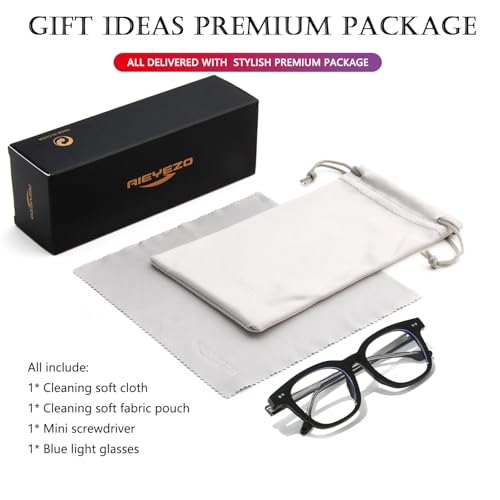Image of AIEYEZO Fashion Blue Light Glasses for Women Men Retro Anti-Blue Light Eyeglasses TR90 Square Frame Computer Glasses