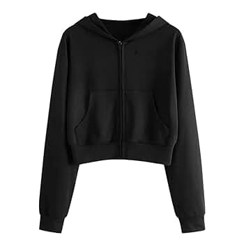 トップス KISHIDAMIKI cropped sweat zip top black Amazon.com: Hilinker Women's Zip Up Long Sleeve Cropped