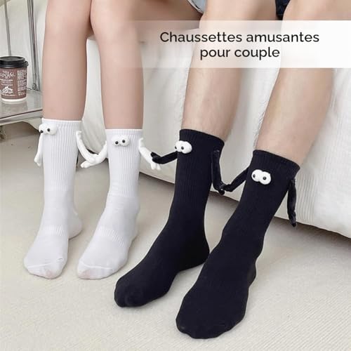 Flintronic Chaussettes Magnétiques 3D, Funny Couple Holding Hands, Tube Moyen Drôle pour Femme et Homme – vue 8