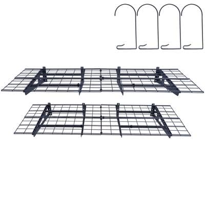 Happybuy Garage Storage Shelving, 2 Pack, 4 x 2 ft Heavy Duty, 500 lbs Load Capacity (Total), Wall Mounted, for Storage Needs
