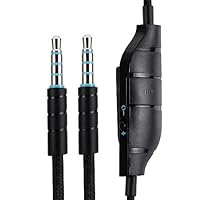 G633 G635 G933 G935 Ersatzkabel, kompatibel mit Logitech G633 G635 G933 G935 Gaming-Headset, Inline-Stummschaltung, Lautstärkeregler mit Mikrofon, 1,5 Meter Kopfhörer-Audio-Verlängerungskabel, Schwarz