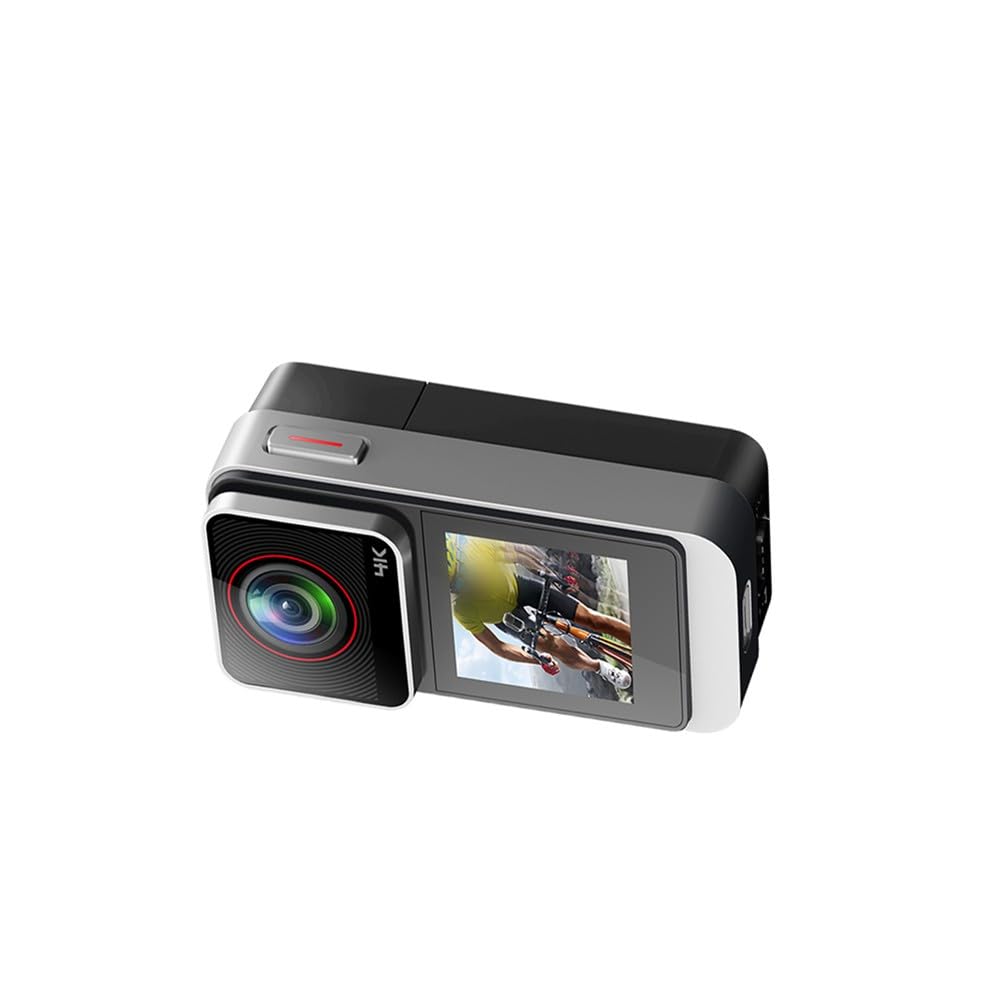 Action Camera 4K impermeabile con foto da 20 MP, schermo da 1,3 pollici e grandangolo a 120°, videocamera sportiva portatile per ciclismo, vlogging animali domestici, supporta 256 GB