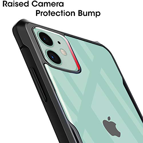 Image of WOW IMAGINE Shock Proof Clear Back Case Mobile Cover for Apple iPhone 11 (Hard | Hybrid PC + TPU | Full Armour Device & Camera Protection | Black)