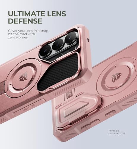 Image of Dexnor for Samsung Galaxy S26 Ultra Case with Camera Cover & Adjustable Kickstand & Screen Protector, Compatible with MagSafe, Rugged Shockproof Bumper Cases Magnetic Protective Cover(2026),Peony Pink