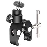 Neewer Metal Adjustable Camera Large Super Clamp and Ball Head Hot Shoe Mount Adapter with 1/4 inch Screw for DSLR Film Movie Rig, Monitor, Flash, LED Lights, Track Slider and Light Stand