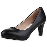  SCARPE VITA Damen Klassische Pumps Stilettos Leder-Optik Elegante Schuhe 165256 Schwarz 41