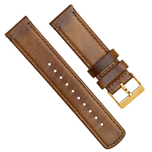 Image of BARTON WATCH BANDS - Top Grain Leather Watch Bands Compatible with Apple Watch Models - 1, 2, 3, 4, 5, 6, 7, 8, 9, 10, SE, Ultra & Ultra 2