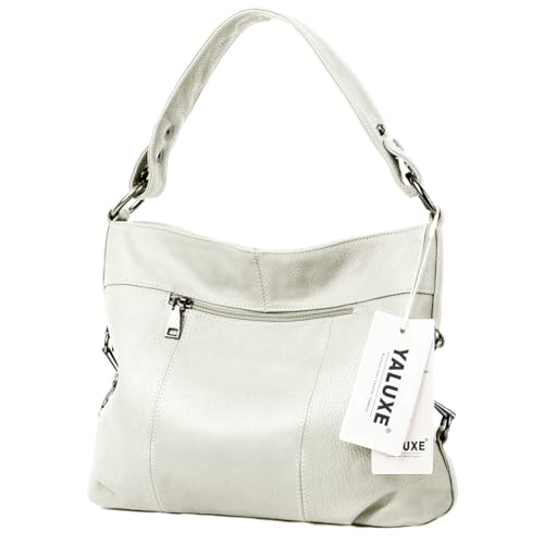 Image of YALUXE Women's Real Leather Shoulder Bags Hobo Handbag Purse Crossbody Bag