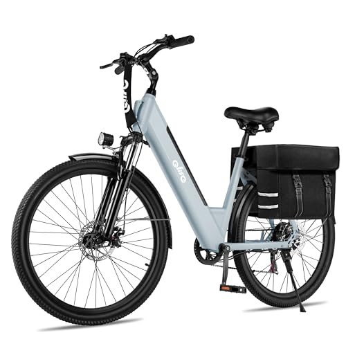 Image of Qlife Cityone Electric Bike for Adults & Teens, Step-Through Commuter Ebike, 1000W Peak Motor, 55-Mile Range, 48V Removable Battery, 26-Inch City Tires, 7-Speed, Up to 20+ MPH