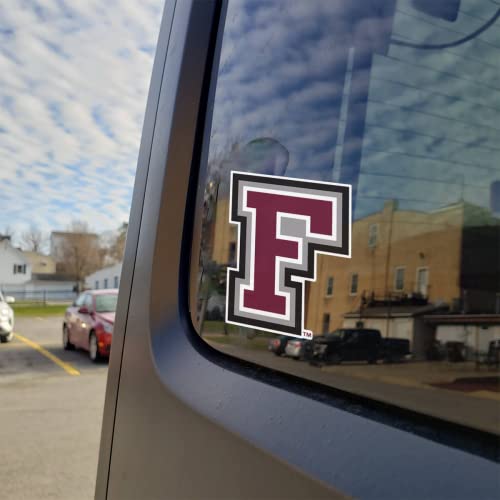 Image of Forham University Rams Block F Maroon and Grey Weatherproof Vinyl Sticker Car Decal from Nudge Printing