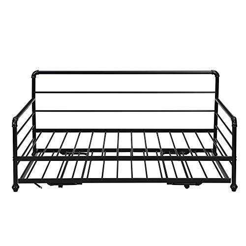 Buy Polibi Twin Size Metal Daybed with Adjustable Trundle, HeavyDuty