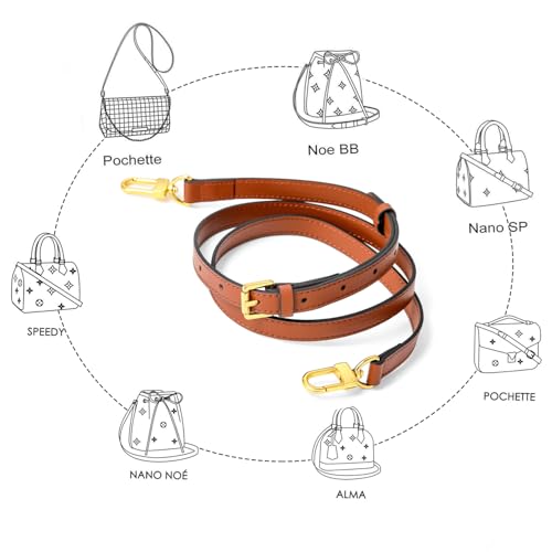 Image of Vachetta Leather Adjustable Crossbody Strap for Leather Shoulder Strap Belt Replacement Suitable for L V Handbags