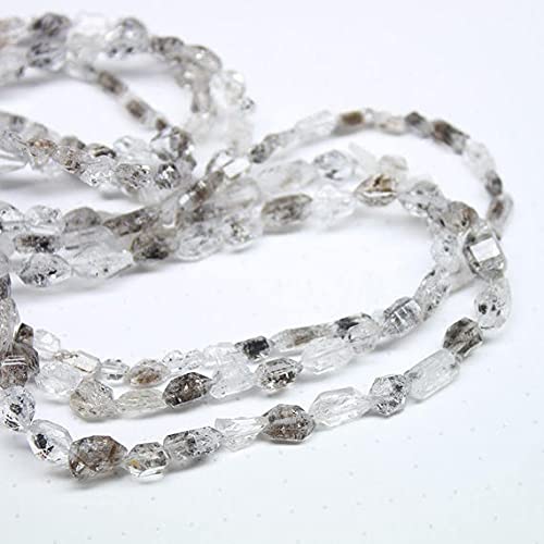Quartz Herkimer taillé en perles pépites de 6-10mm pour fils de bijoux spirituels et lithothérapie