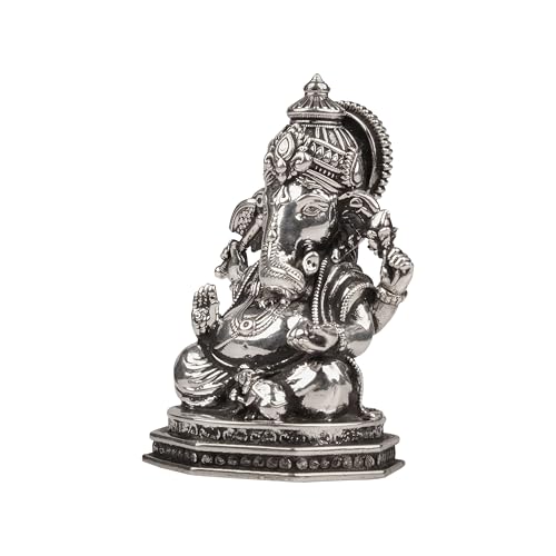 Image of Artarium Pure 999 Silver Divine Ganesha Murti (16gm), Ganpati Bappa Idol for Pooja, Home Mandir, Office Decor, Auspicious Gift for Diwali, Housewarming & Festivals - 3 Inch