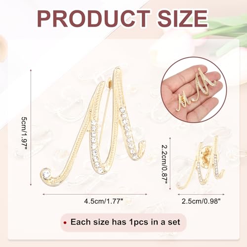 Image of PATIKIL Rhinestone Letter Brooch Pins, Initial Rhinestone Alphabet Letter Lapel Badges Pin for Women Men Suits Dress Coat
