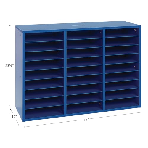 Image of Really Good Stuff Classroom Blue Mail Center, 27 Slots | 32 inch W x 12 inch D x 23 inch H, Office Mailboxes, Mail Sorter, Classroom Organization, Mailbox Organizer for Students & Teachers