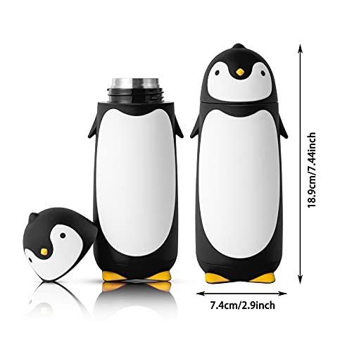 Tomlff Penguin Stainless Steel Vacuum Thermos Travel Mug Tea Water Bottle Coffee Flask (Black) #TOP6