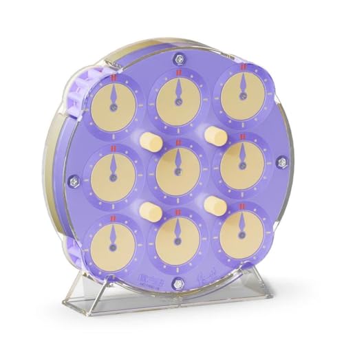 Image of QiYi Magnetic Clock | Professional 208-Magnet System | High-Precision Competition Logic Puzzle with Adjustable Tension & Inlaid Faces | Smooth Rounded Wheels for Speedcubing, Lilac