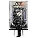 NTE Electronics R02-11D10-12 R02 Series General Purpose Multicontact DC Relay, DPDT Contact Arrangement, 10 Amp, 8 Pin Octal Plug, 12 VDC