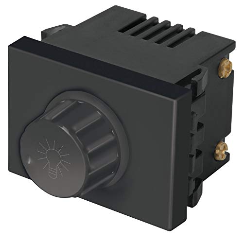 La Mejor Selección de Dimmer Steren - solo los mejores. 43 Volteck Dimmer giratorio, 1.5 módulos, línea Española, color negro Volteck