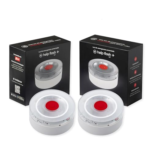 help flash IoT+ Luz de Emergencia V16 Homologada con Geolocalización Pack 2 uds, Exigible en 2026, Conectada con DGT 3.0, Señal V-16, Aviso Ubicación, Plan de Datos Incluido, Mayor Visibilidad