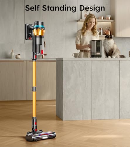 Cordless Vacuum Cleaner, 650W 55Kpa 70 Mins Cordless Stick Vacuum, Self-Standing Wireless Vacuum with Touch Screen, Anti-Tangle Vacuum Cordless, Rechargeable Vacuum Cleaners for Home/Pet Hair/Carpet - Image 6