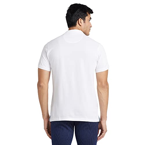 Image of Park Avenue Slim Fit Pure Cotton Print Pattern Polo Neck Casual T-Shirt