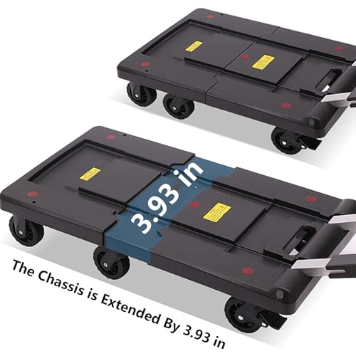 Carretilla plegable portátil de mano con 6 ruedas y freno miniatura 5