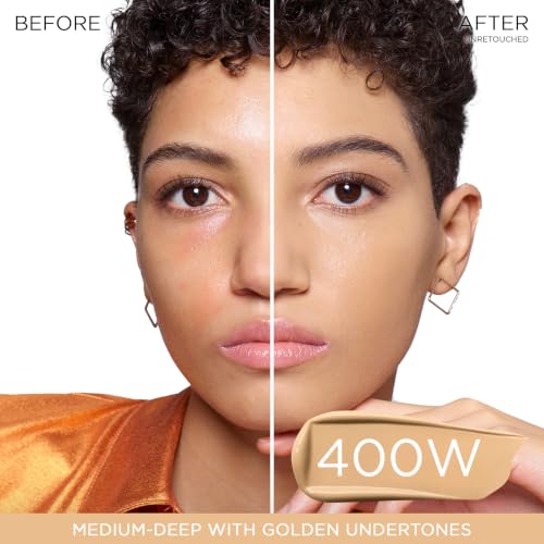 Image of Lancome Teint Idole Ultra Wear Natural Matte Foundation- Longwear, Medium-Full Coverage, Natural Finish, Waterproof & Hydrating - 400W (Medium-Deep Olive Skin with Warm /Golden Undertones), 1 Fl Oz