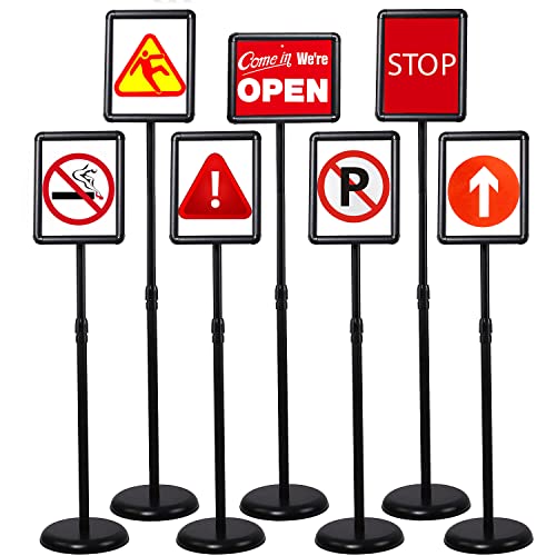 STAND-HOO Floor Stand Sign Holder 8.5 X 11 Inch Heavy Duty Pedestal Floor Standing Sign Holder with Safety Rounded Cornera and Open Frame Floor Poster Stand (8.5 X 11)