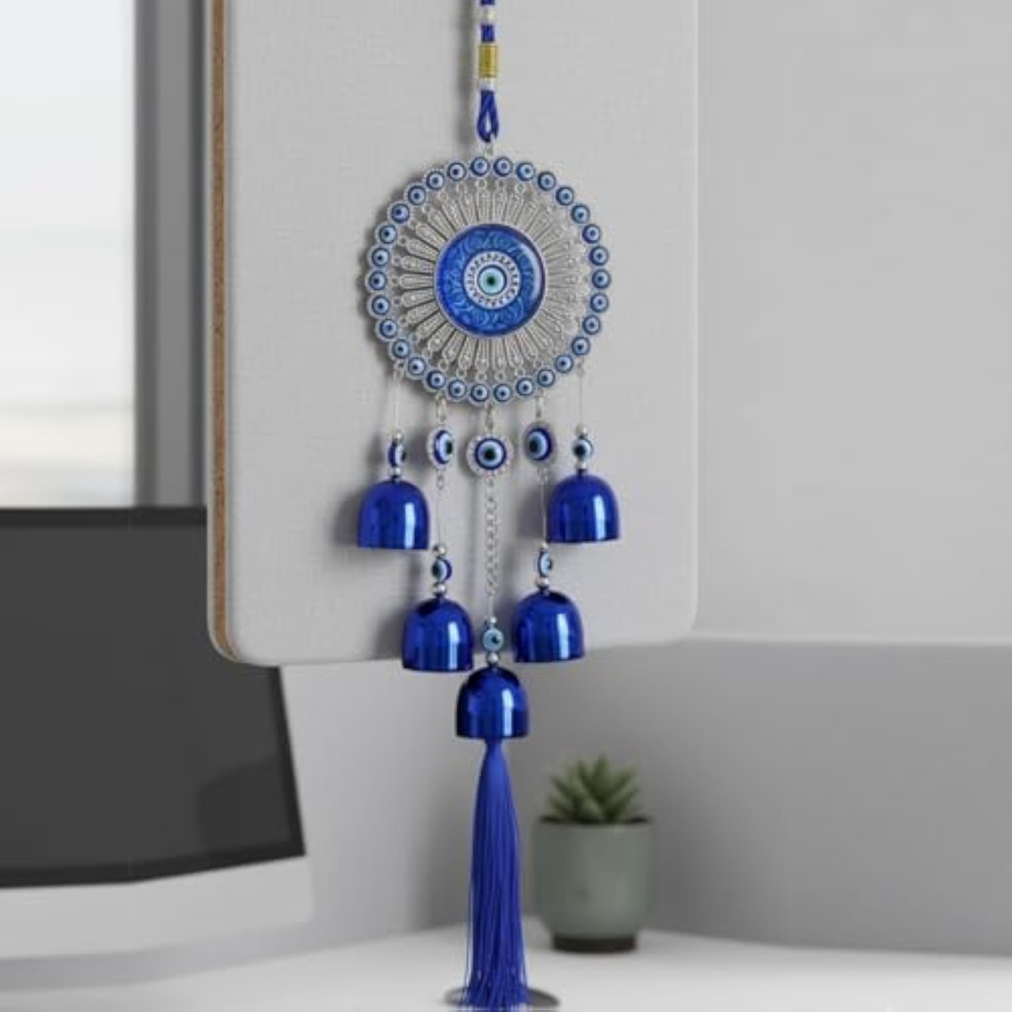 Evil Eye Hanging Wall Decor with Tassel and Bells