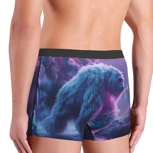 Mystical White Gorilla Jungle Print Underwear For Men Comfy Cozy Holiday Boxer Briefs4