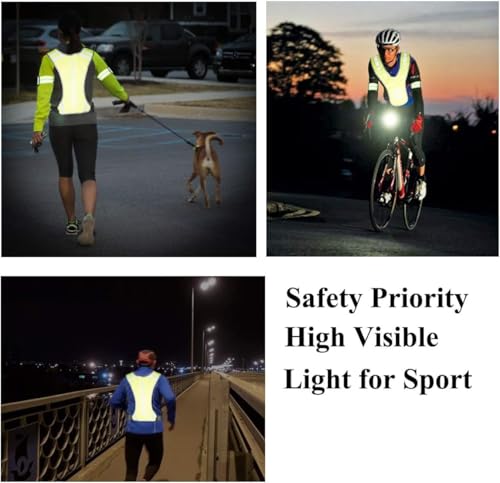 Nokwocy Reflektierende Weste, Reflektierende Laufweste mit Tasche für Damen, Herren & Kinder – Sicherheitsweste für Nacht-Radfahren, Laufen, Gehen & Joggen (1PC)