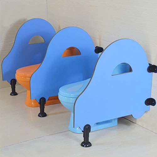 Mampara de urinario infantil de 60x60 cm para guardería azul 2