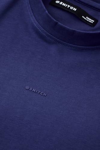Image of SNITCH Men Oversized Fit T-Shirt | Premium 100% Cotton Breathable Fabric & Smooth Texture | Minimalist Casual Wear T-Shirt with Drop Shoulder & Half Sleeves for Daily Use