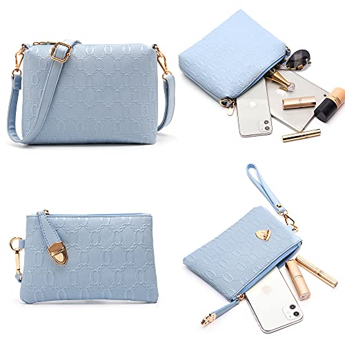 Image of Women's Fashion Handbag Tote Bag Shoulder Top Handle Satchel Purse Set 4pcs | Stylish Style,Chain Texture Design,Ample Space,Bear Doll Decoration,with a Crossbody Strap