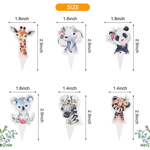 Loshine 48 Pcs Girl Wild One Cupcake Toppers,Wild One Theme Birthday Party Decoration For Baby Shower Jungle Safari Animal Theme Party Supplies Decor #TOP2