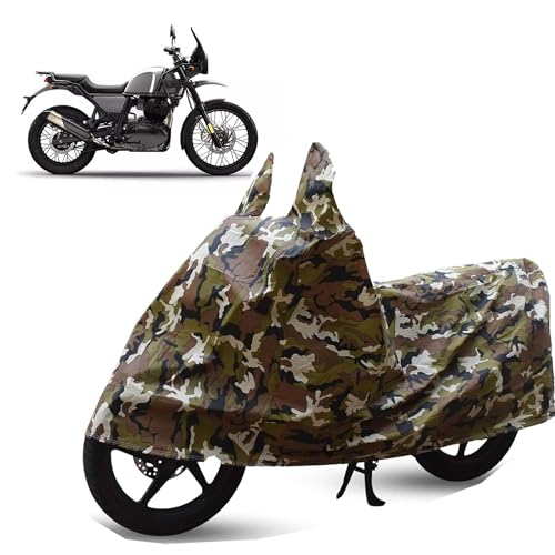 Image of Sulfar Bike Cover for Royal Enfield Himalayan 650 (Upcoming) (Adventure) | Waterproof, Dustproof & UV Protected | All Weather Two Wheeler Cover (Army Green) New 2026 Variants