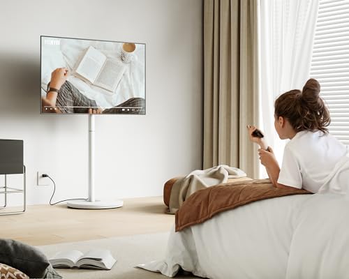 FITUEYES Design TV Floor Stand with Wheels for 32-65 Inch Minimalism Corner TV Stand Height Adjustable Holds 35kg Max VESA 400×400 Master Series - Image 3