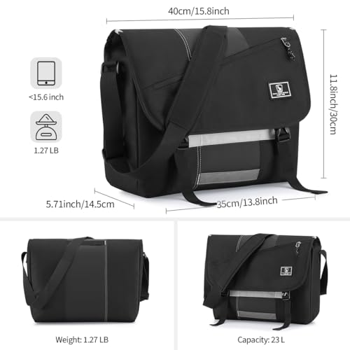 Image of OIWAS Messenger Bag for Men, 15.6 Inch Laptop Crossbody Bags Women Casual Satchel Shoulder Bag College Travel Office Briefcase