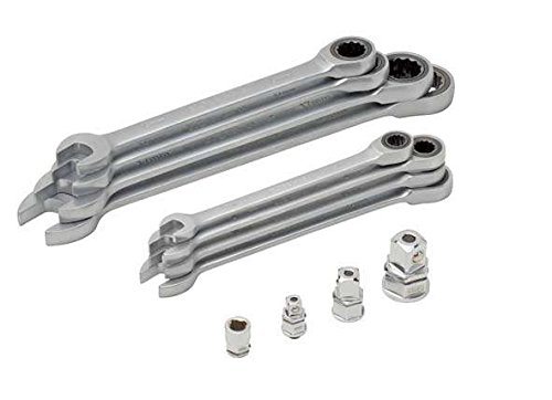 Elora 204500081000 zestaw kluczy płasko-oczkowych z grzechotką przegubową 8-19 mm S8M 12 sztuk