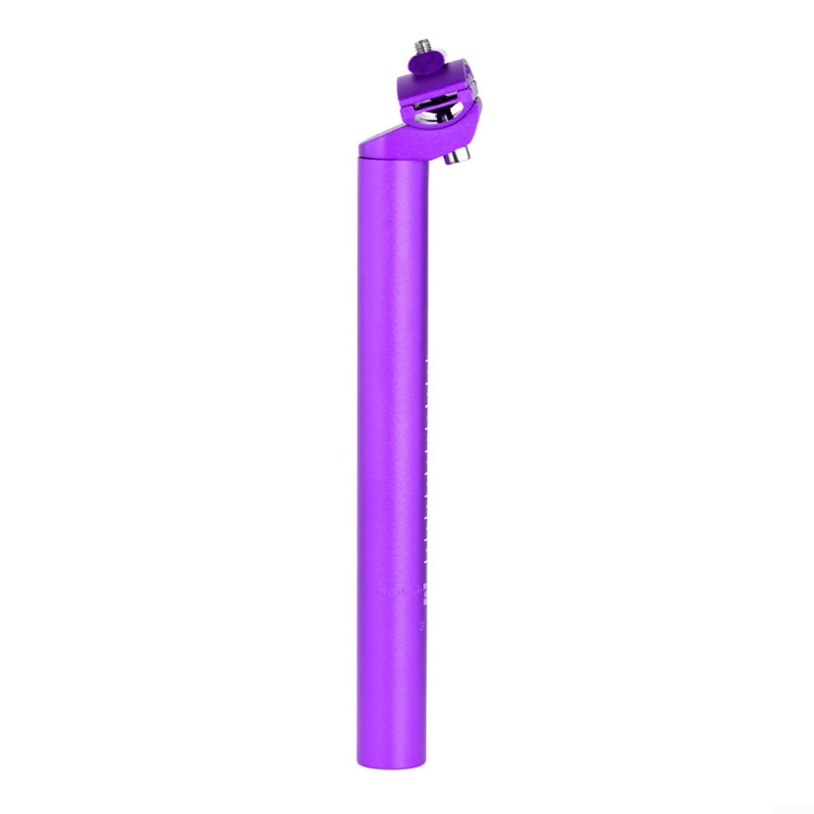 Tidgel Alloy 6061 Bike Seatpost 30.9/31.6mm x 300mm, Anti-Slip Double-Track for Mountain & Road Bikes, Short Tube (30.9 * 300mm purple)