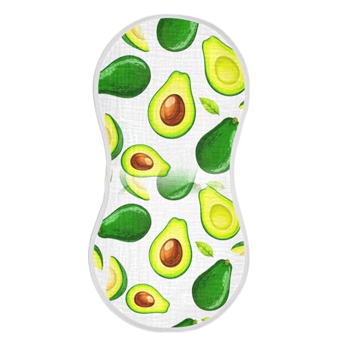 Muslin Baby Burp Cloths Set of 4, Soft Absorbent Avocados Cotton Burping Cloth, Milk Spit Up Rags for Newborn Unisex, 22 x 11 Inch2
