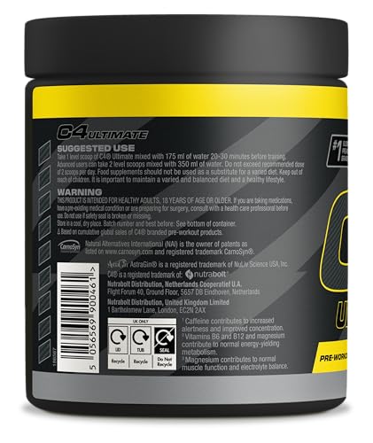 C4 Ultimate booster pré-workout saveur citron pot de 520g - 5