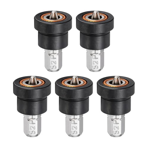 QUARKZMAN 5 Piezas De Puntas De Destornillador Magnéticas De Posicionamiento PH2 Para Tornillos Con Vástago Hexagonal Juego De Posicionamiento Cabeza Lote Anticorrosivo Plateado