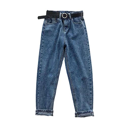 Fashion Blue Black Women's Jeans Trousers Vintage Streetwear High Waist Loose Mom Jeans