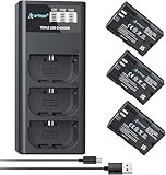 Artman LP-E6N LP-E6 Battery 3-Pack 2750mAh and 3-Slot LCD Charger for EOS R R5 R6 R7, R5 C, R6 Mark II,EOS 5D Mark II III IV,5D SR,6D Mark II 7D Mark II,6D 7D 90D 80D 70D 60D 60DA,XC10 XC15 Camera