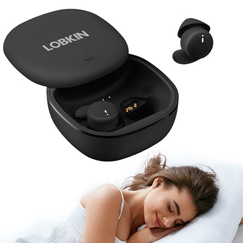 LOBKIN Sleep Earbuds Wireless Bluetooth 6.0 Noise Blocking Sleeping Headphones Sleep Earphones for Side Sleepers in Ear Soft Mini Invisible Buds Comfort Fit for Sleeping Working