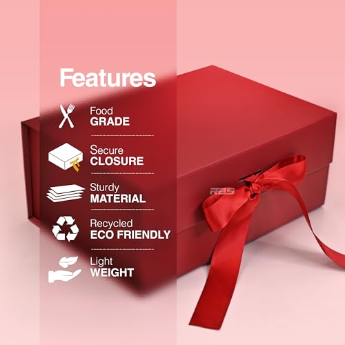 Image of RBS - Gift Box Empty (23x16x10 cm) Premium Maroon Box for Gift Packing Gift Box for Men & Women Gift hamper boxes for gift empty (1Pack) Gift Boxes for Packaging (Dark Scarlet)